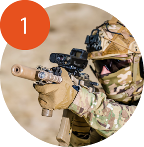 Soldier aiming SMASH 3000 smart scope